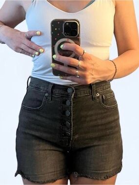 Gap 8/29 High Waisted Black Denim Shorts Womens